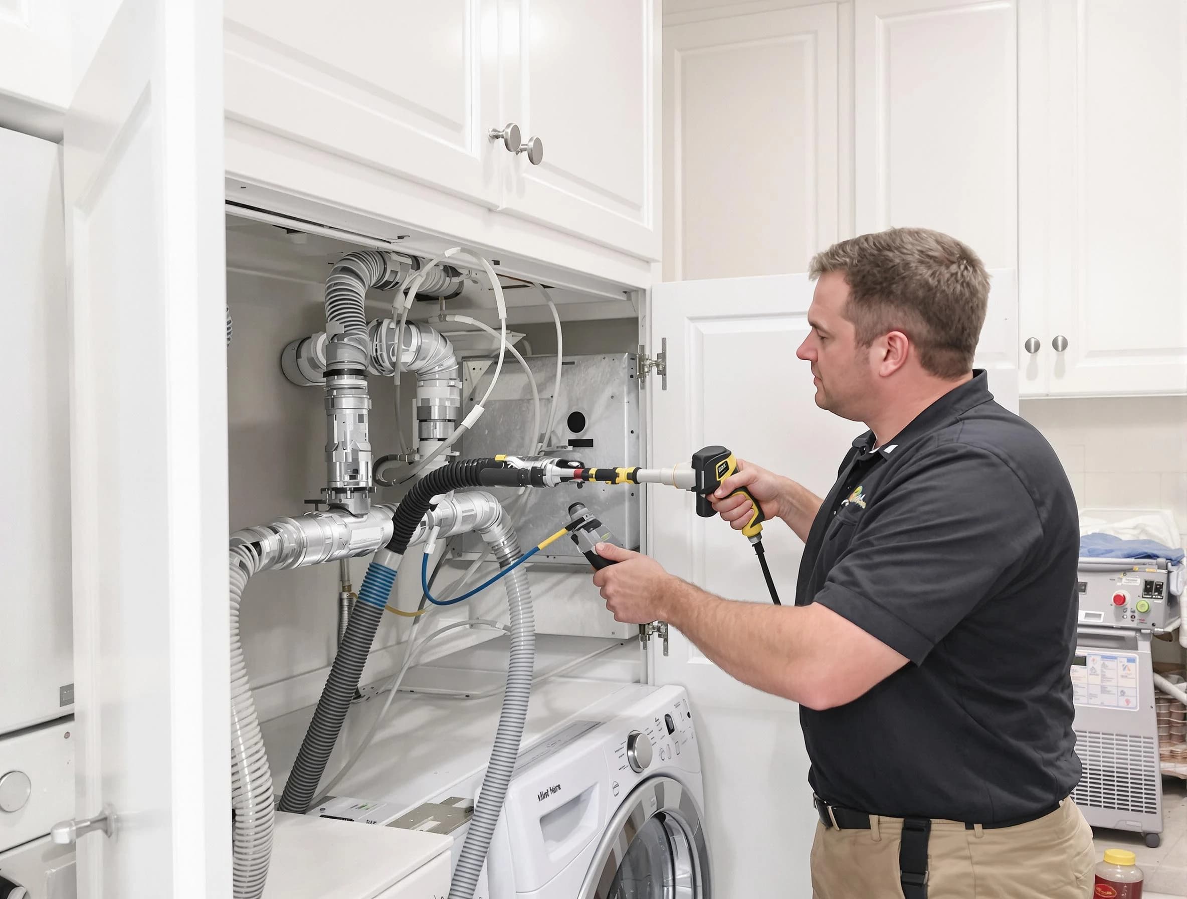 Melrose Dryer Vent Cleaning professional removing severe blockage from a clogged dryer vent in Melrose