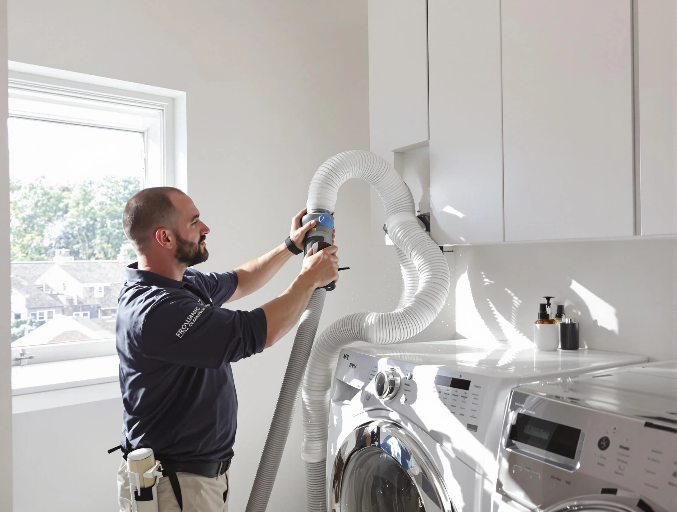Certified Melrose Dryer Vent Cleaning technician performing dryer vent cleaning in Melrose