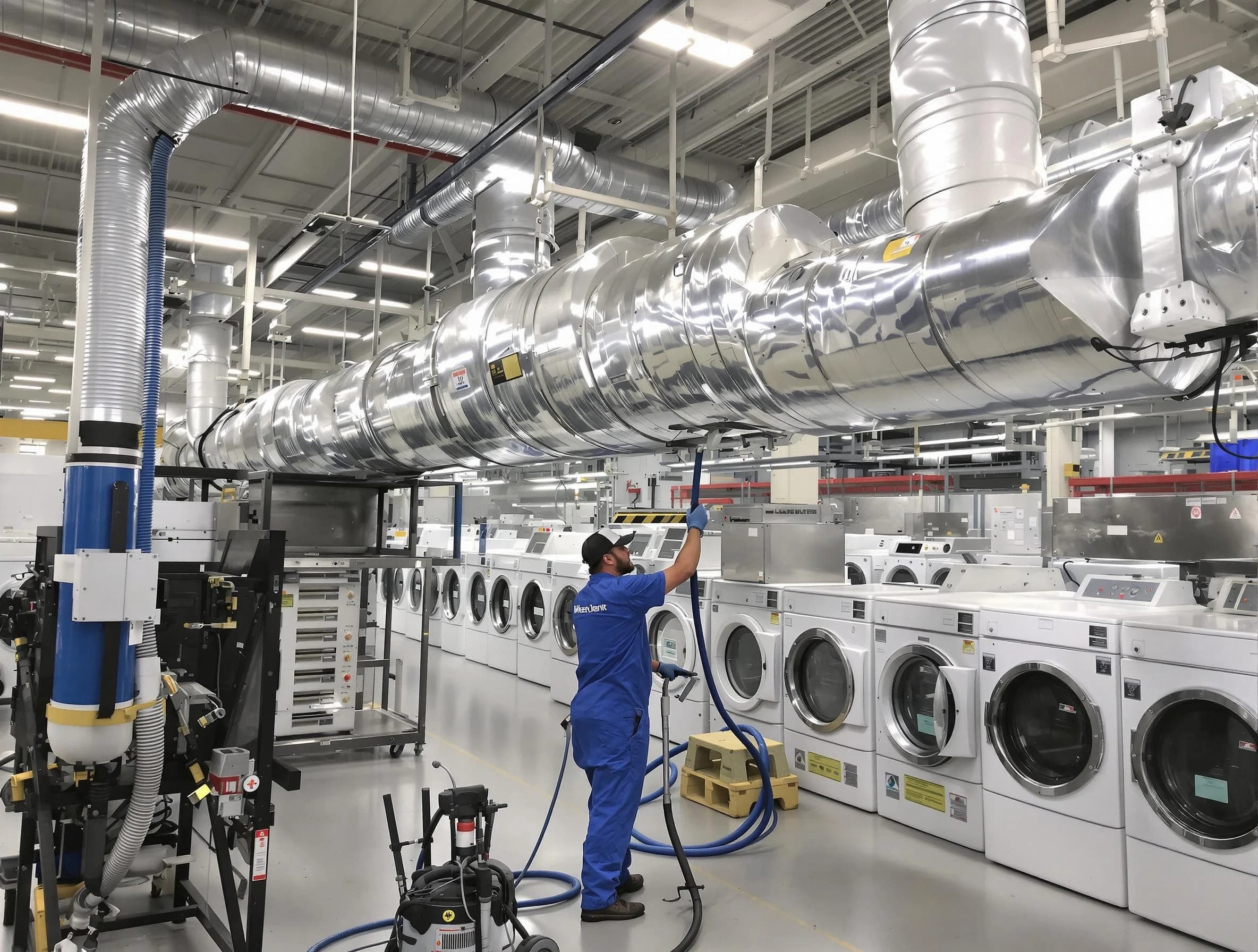 Melrose Dryer Vent Cleaning team performing heavy-duty industrial dryer vent cleaning in Melrose